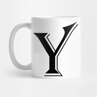 Black letter Y in vintage style Mug